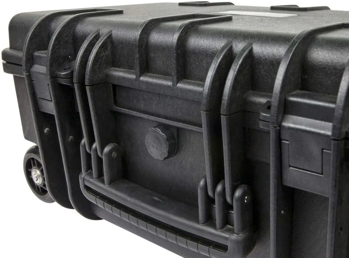 Monoprice Weatherproof Hard Case - 22 x 14 x 10 Inches, With Wheels and Customizable Foam, Shockproof, IP67