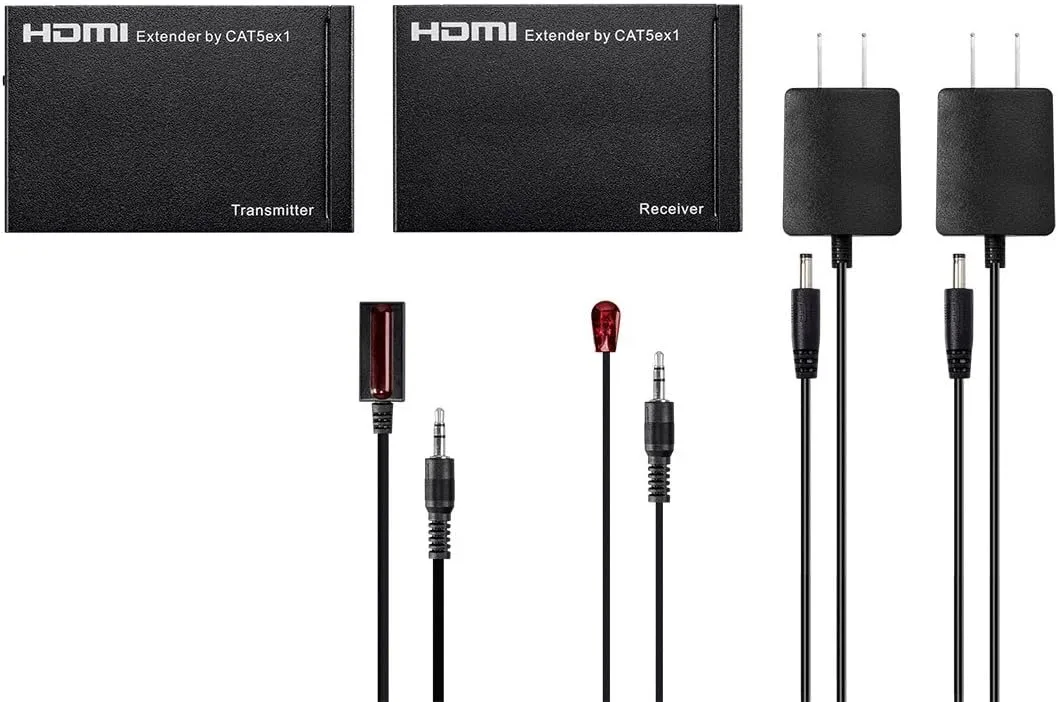 Monoprice HDMI Extender Over Single CAT6 (TCP/IP) - 100 Meters (328 Feet) With IR Support, HDCP 1.1 - Blackbird Series