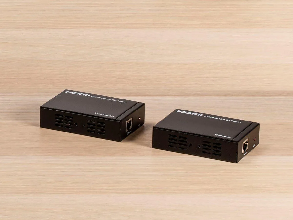 Monoprice HDMI Extender Over Single CAT6 (TCP/IP) - 100 Meters (328 Feet) With IR Support, HDCP 1.1 - Blackbird Series