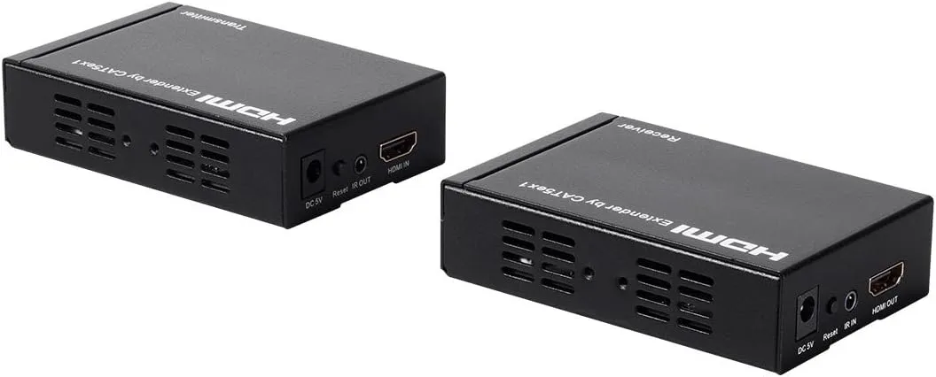 Monoprice HDMI Extender Over Single CAT6 (TCP/IP) - 100 Meters (328 Feet) With IR Support, HDCP 1.1 - Blackbird Series