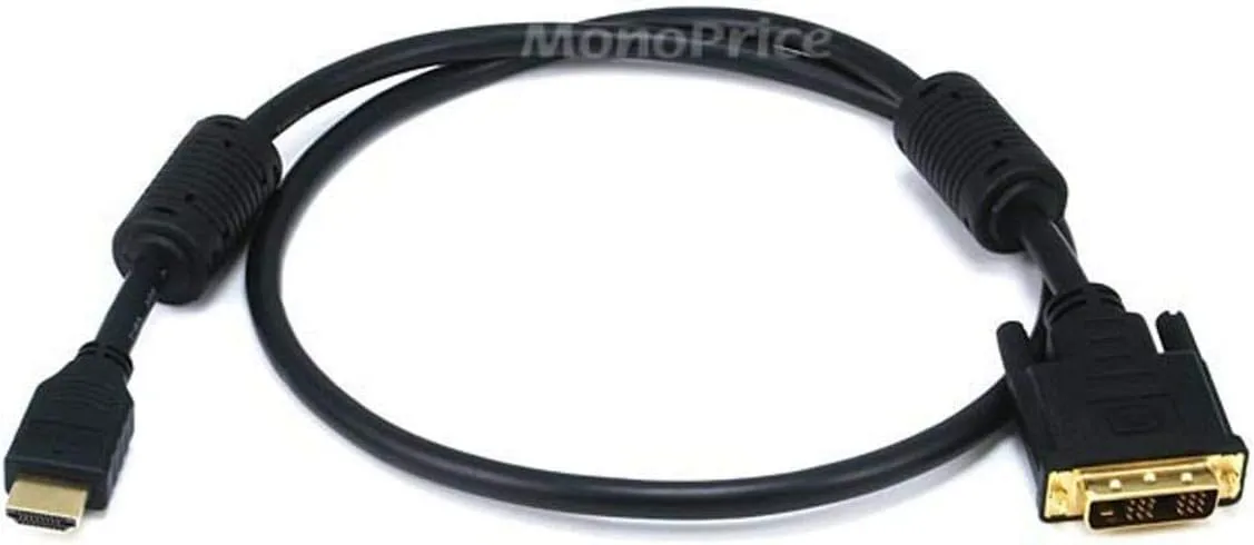 MONOPRICE HDMI to Single Link DVI-D Adapter Cable with Ferrite Cores