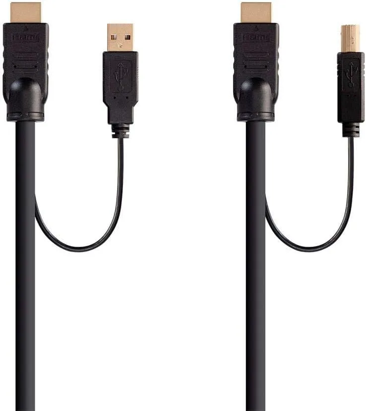 Monoprice - 136645 HDMI USB Combo Cable - 10 Feet, 4K@60Hz, High Dynamic Range (HDR) for KVM Switches - Switch Series Black