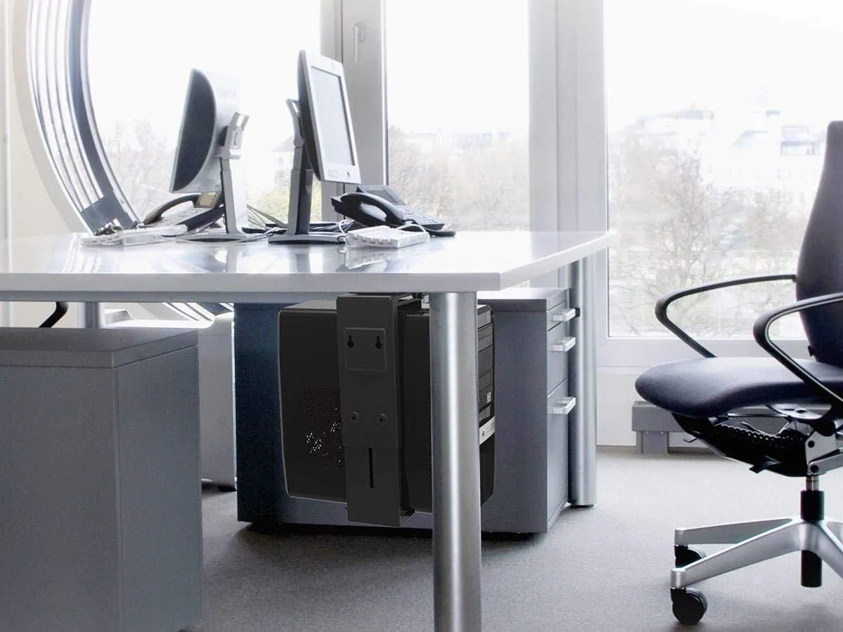 Monoprice PC Tower Holder - Adjustable Under Desk Mount, Designed for Use with Sit-Stand Desks - Workstream Collection