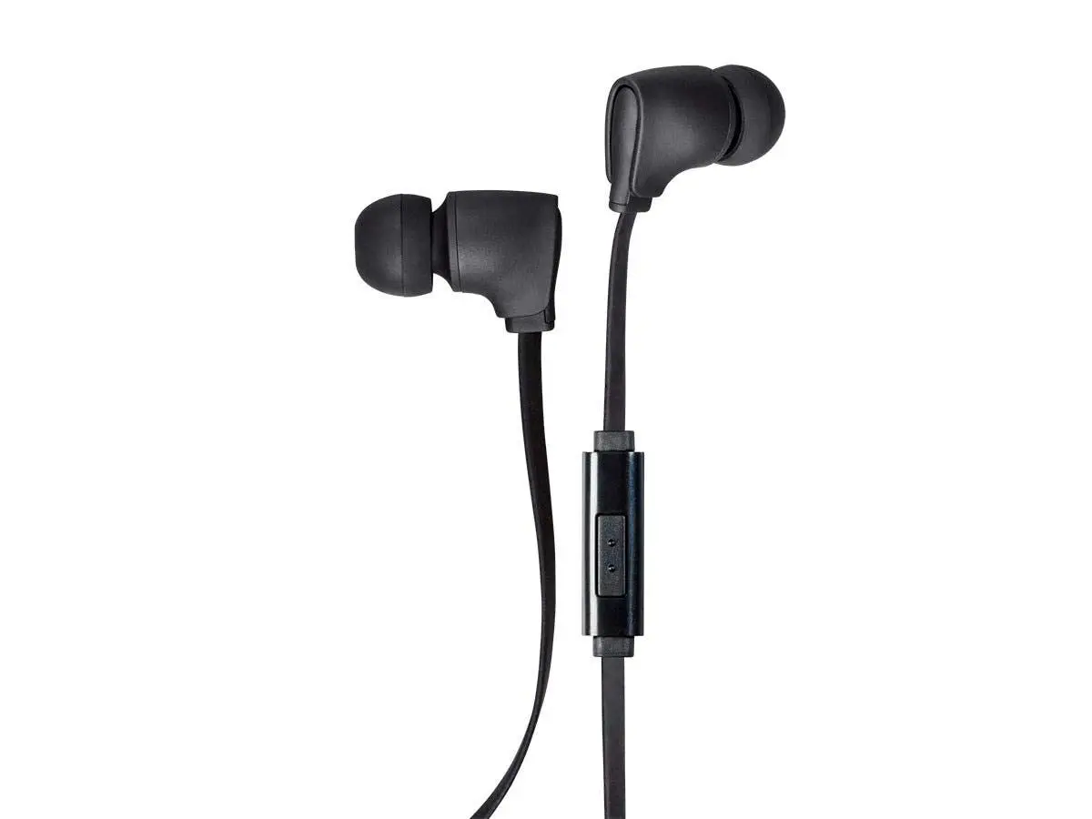 Monoprice Premium 3.5mm Wired Earbuds Headphones with Microphone, 10mm Drivers, Compatible with Apple and Android Devices