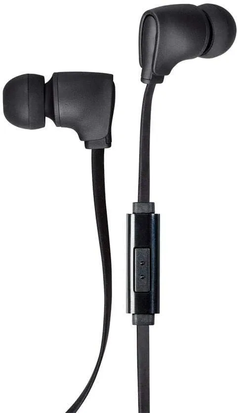 Monoprice Premium 3.5mm Wired Earbuds Headphones with Microphone, 10mm Drivers, Compatible with Apple and Android Devices