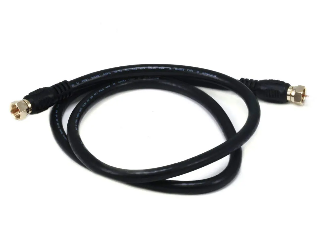 Monoprice RG6 Quad Shield CL2 Coaxial Cable with F-Type Connector