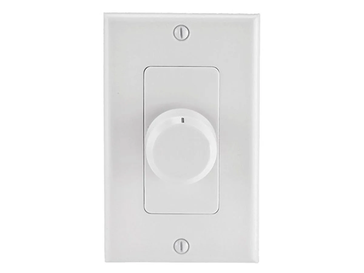 Monoprice Rotary Wall-Plate Speaker Volume Controller, Single-Gang, White