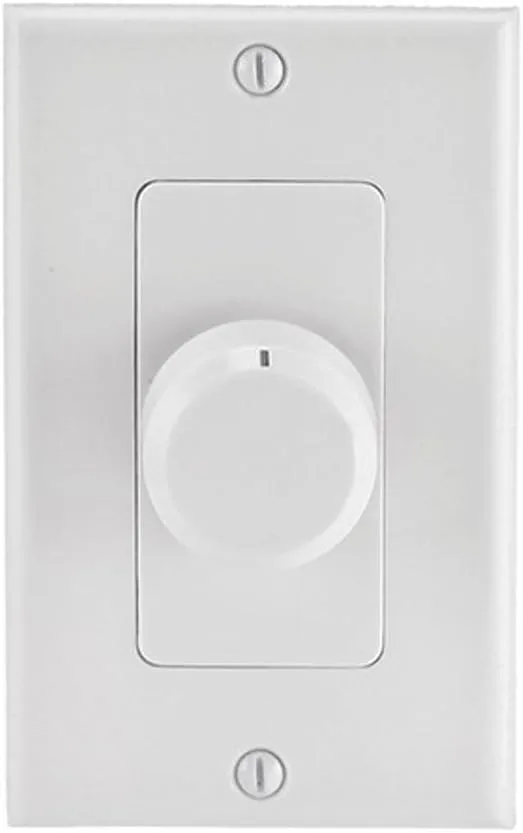 Monoprice Rotary Wall-Plate Speaker Volume Controller, Single-Gang, White