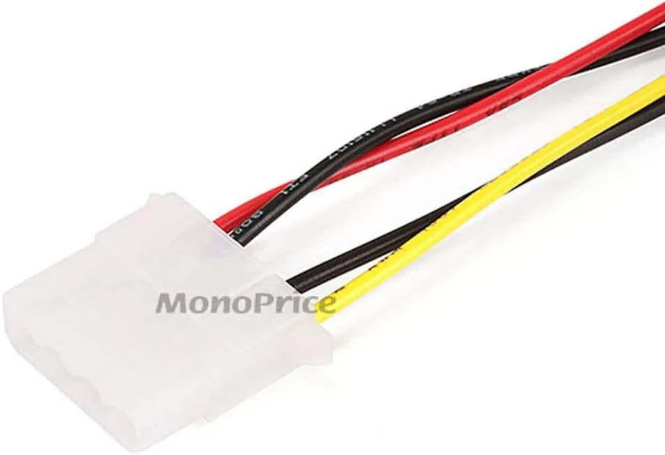 Monoprice SATA Cable - 1 Feet - SATA 15-pin Male to 4-pin Molex and 4-pin Power Cable