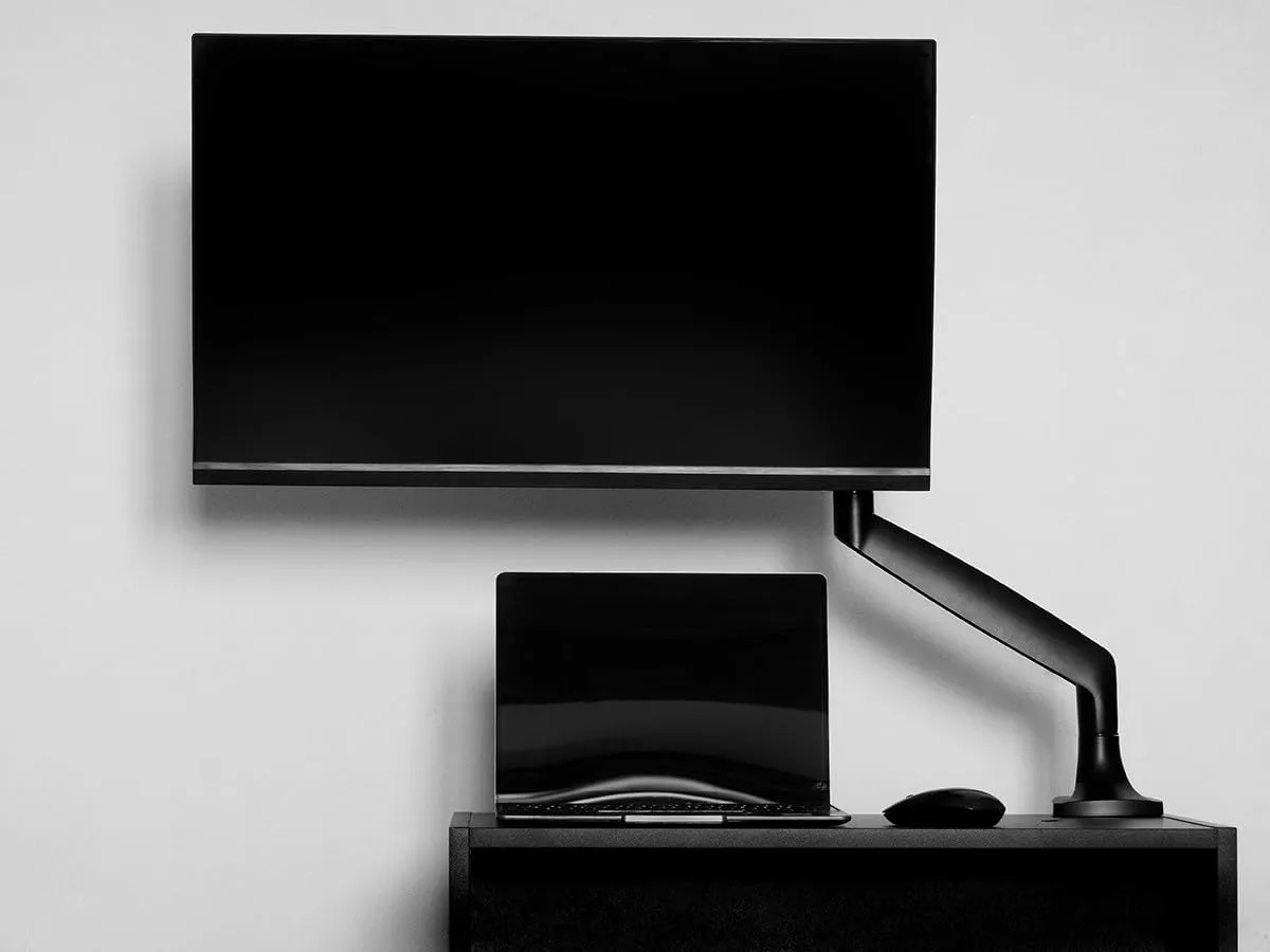 Monoprice Single Monitor Adjustable Gas Spring Desk Mount - Black, Supports Up to 34 inch Monitors, 19.8 LBS Display Weight