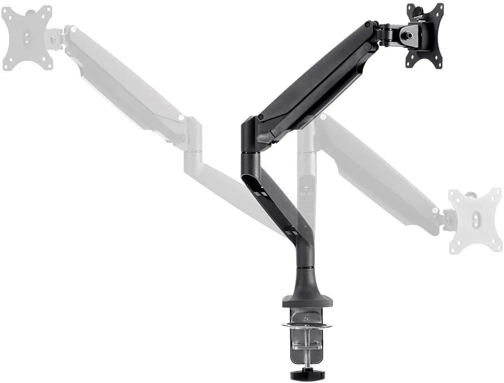 Monoprice Single Monitor Adjustable Gas Spring Desk Mount - Black, Supports Up to 34 inch Monitors, 19.8 LBS Display Weight