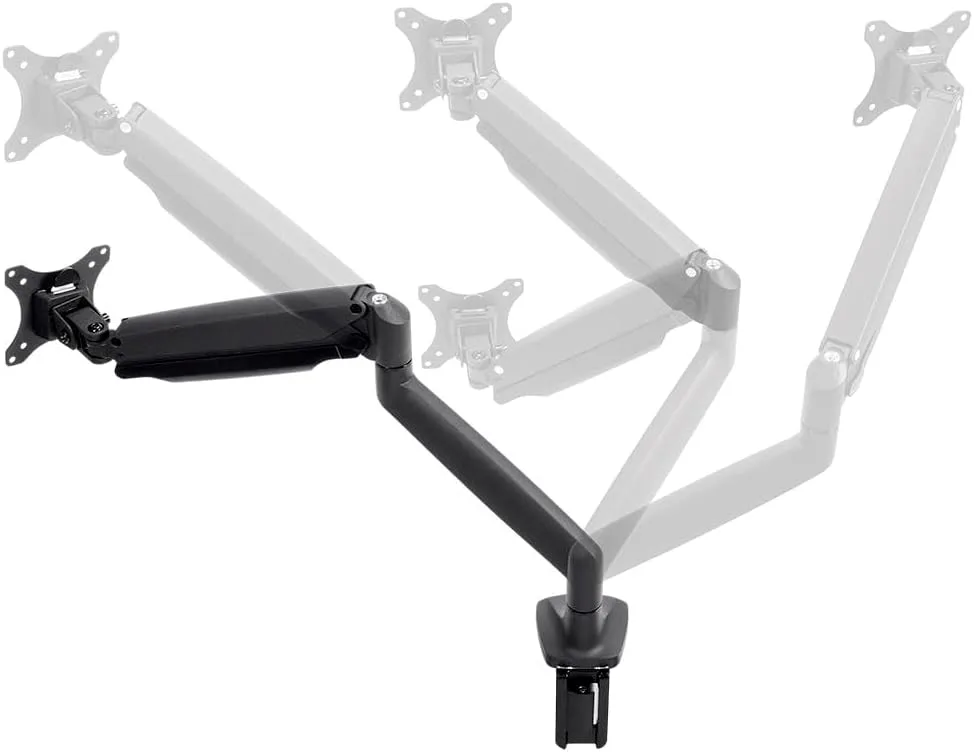Monoprice Single Monitor Adjustable Gas Spring Desk Mount - Black, Supports Up to 34 inch Monitors, 19.8 LBS Display Weight