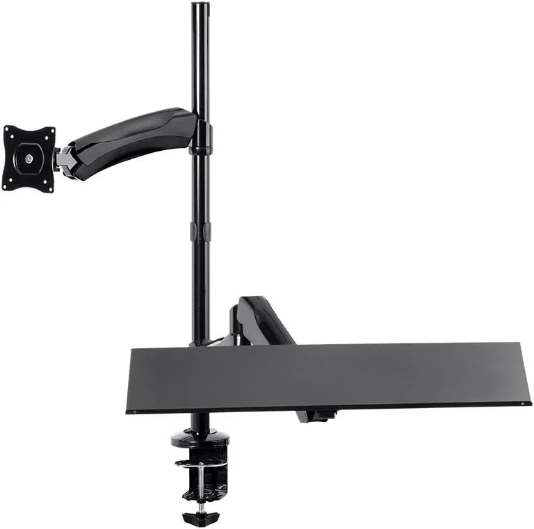 Monoprice Articulating Gas Spring Sit Stand Monitor and Keyboard Workstation Mount - for Displays 13in to 26in