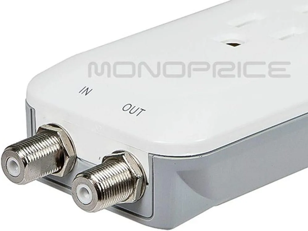 Monoprice Power & Surge - 6 Outlet Slim Surge Protector Power Strip With Coaxial Line Protection - 4 Feet