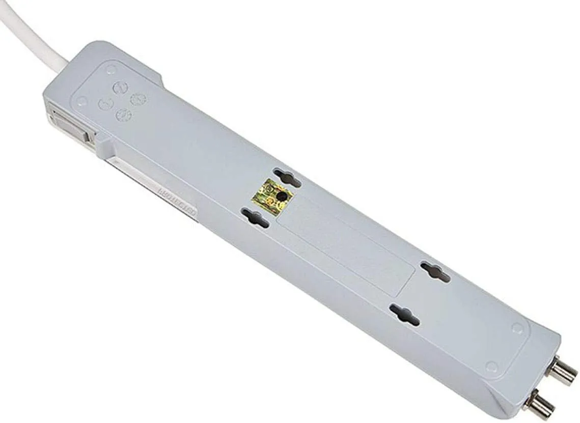 Monoprice Power & Surge - 6 Outlet Slim Surge Protector Power Strip With Coaxial Line Protection - 4 Feet