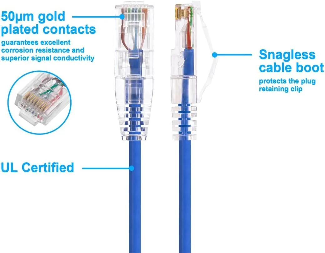 Monoprice SlimRun Cat6 UTP Ethernet Patch Cable 28AWG 550MHz Snagless