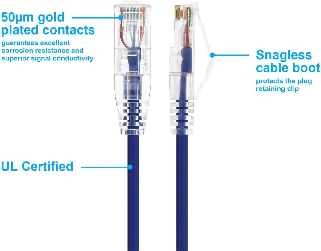 Monoprice SlimRun Cat6 UTP Ethernet Patch Cable 28AWG 550MHz Snagless