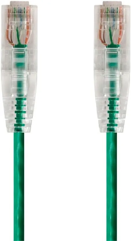 Monoprice Cat6 Ethernet Patch Cable - Snagless, Stranded, 550MHz, UTP, CMR Rated, 28AWG, 2 Feet, Green - SlimRun Series