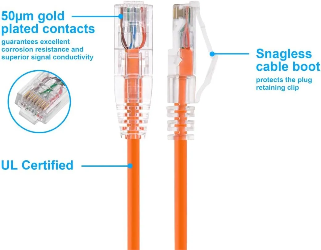 Monoprice SlimRun Cat6 UTP Ethernet Patch Cable 28AWG 550MHz Snagless