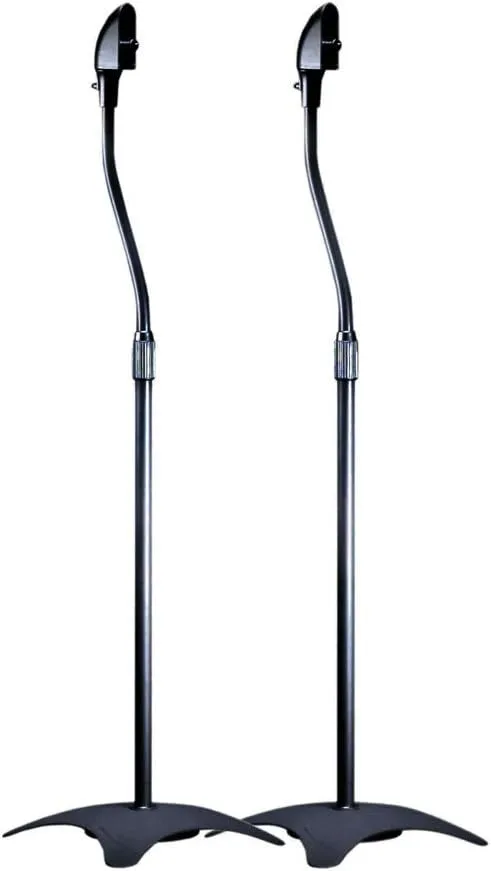 Monoprice Satellite Speaker Floor Stands - Black (Pair) Supports Up to 5 Lbs. Each