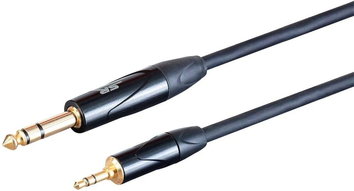 STAGE RIGHT BY MONOPRICE ON TOUR CABLES - 1/4IN TRS MALE CONNECTOR TO 1/8IN TRS 6 Feet