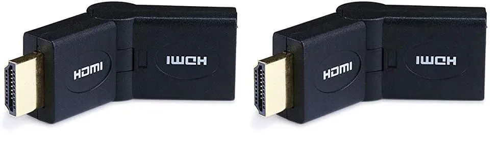 Monoprice Male to Female HDMI Port Saver Adapter - Swiveling Type (105133) (Pack of 2) 1 Count (Pack of 2)