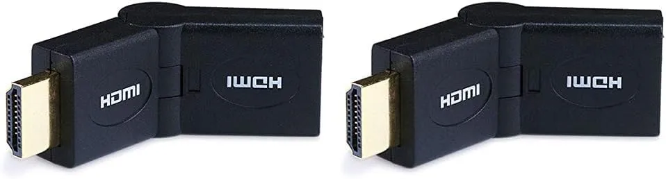 Monoprice Male to Female HDMI Port Saver Adapter - Swiveling Type (105133) (Pack of 2) 1 Count (Pack of 2)