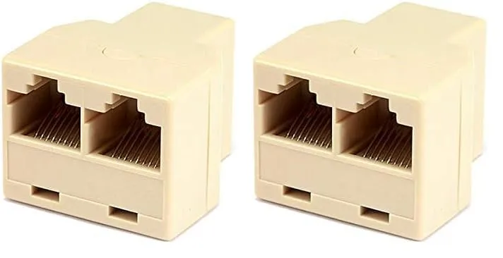 Monoprice T Adapter 8P8C, 1F/2F (107294) (Pack of 2) 1 Count (Pack of 2)