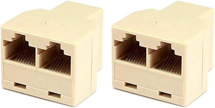 Monoprice T Adapter 8P8C, 1F/2F (107294) (Pack of 2) 1 Count (Pack of 2)