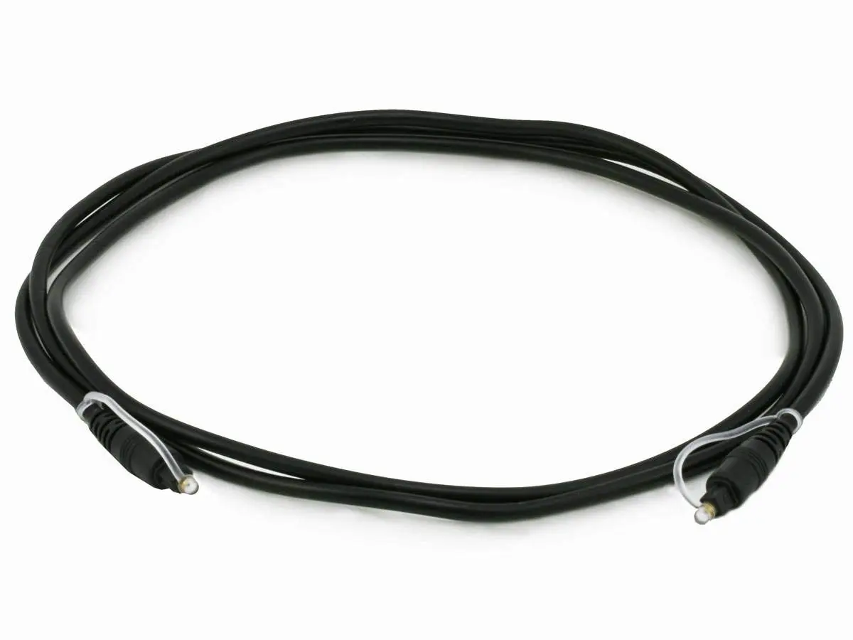 Monoprice S/PDIF (Toslink) Digital Optical Audio Cable, 5.0mm Outside Diameter, Gold Plated Ferrule, 6 Feet, Black