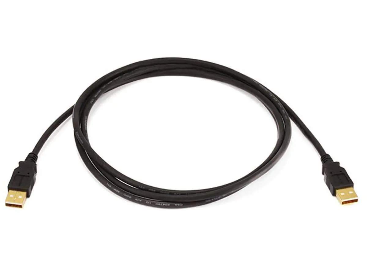 Monoprice USB 2.0 Type-A Male to Type-A Male Cable, Gold Plated, 28/24AWG