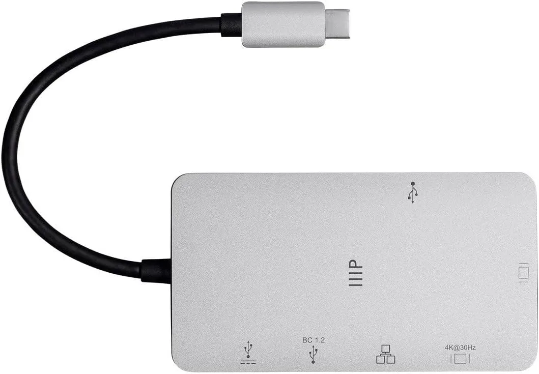 Monoprice USB-C to HDMI Adapter - Resolution up to 4k@60hz, Aluminum Alloy Shell, Gray - Consul Series