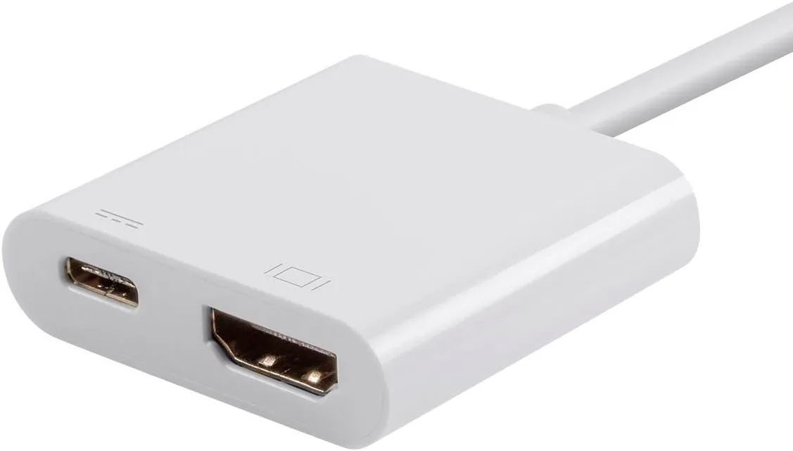 Monoprice USB-C Multiport Adapter - HDMI and USB-C Ports, Mirror Display, Up To 1080p @ 60hz, White - Select Series