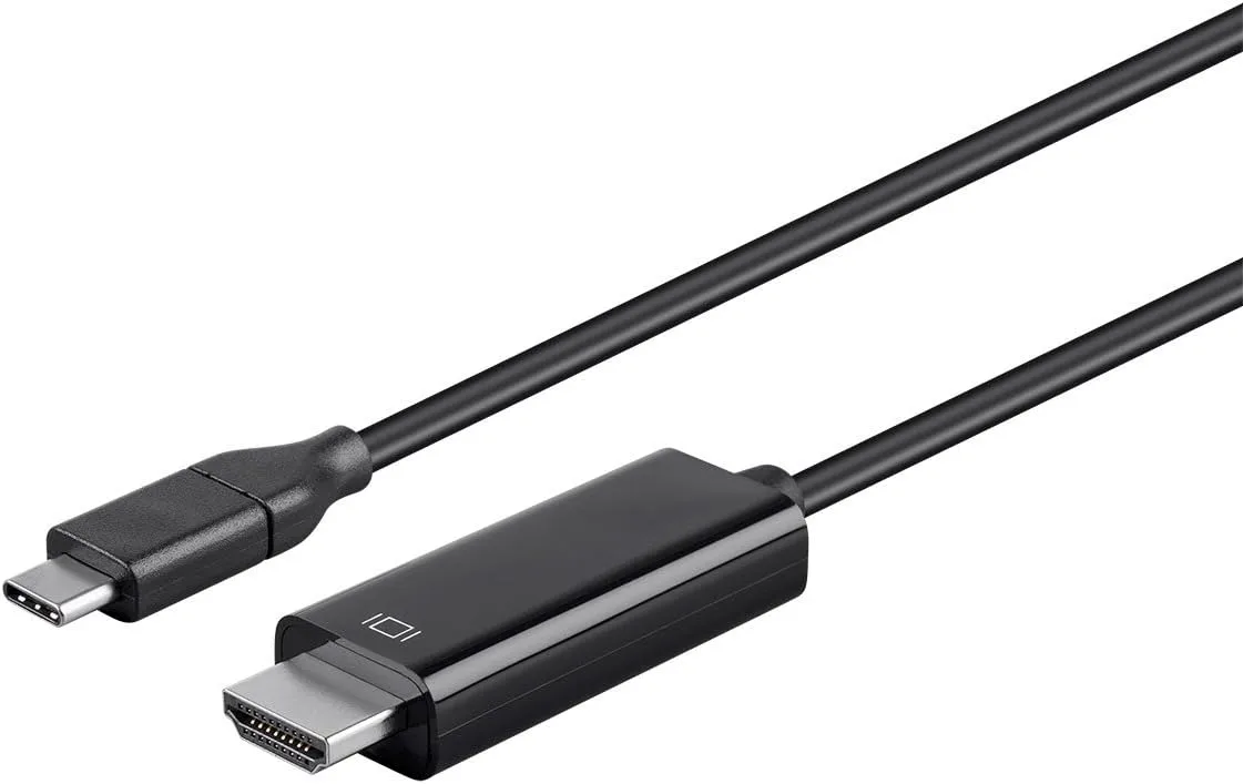 Monoprice USB Type-C 3.1 to HDMI Cable - 5Gbps, 4K@30Hz, Mirror or Expand You PC Display, Plug-n-Play, 6 Feet, Black