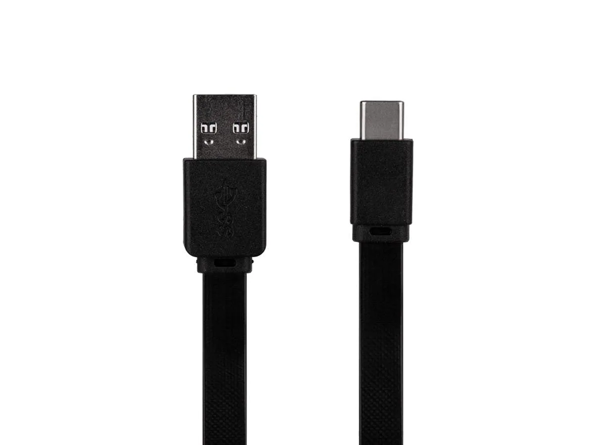 Monoprice Flat USB Type-C to Type-A 3.2 Gen1 Charge and Sync Cable - 5Gbps, 3 Amp Charging, Reversible Connector