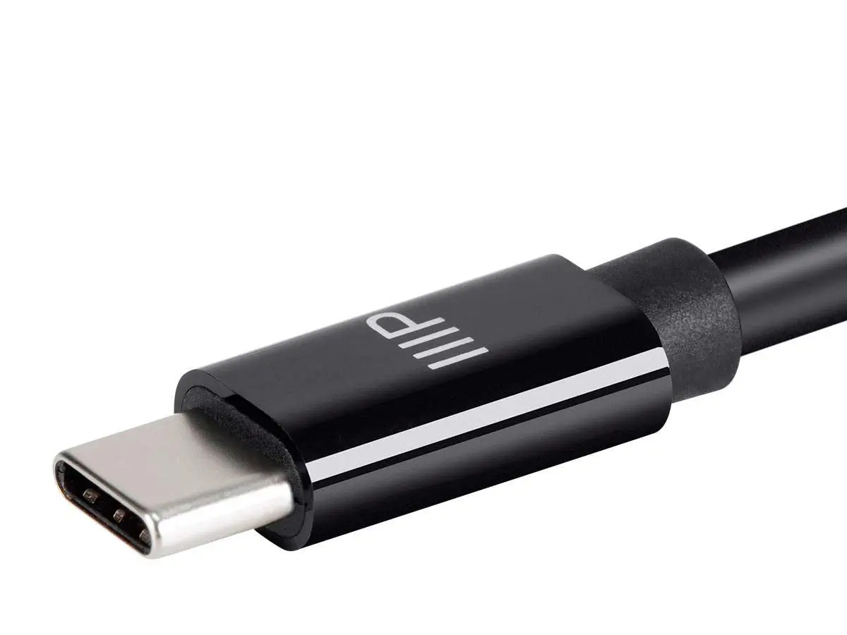 Monoprice Charge and Sync Type-C to Type-C Cable - 6 Feet - Black, USB 2.0, TPE Jacket, Up to 5A/100W