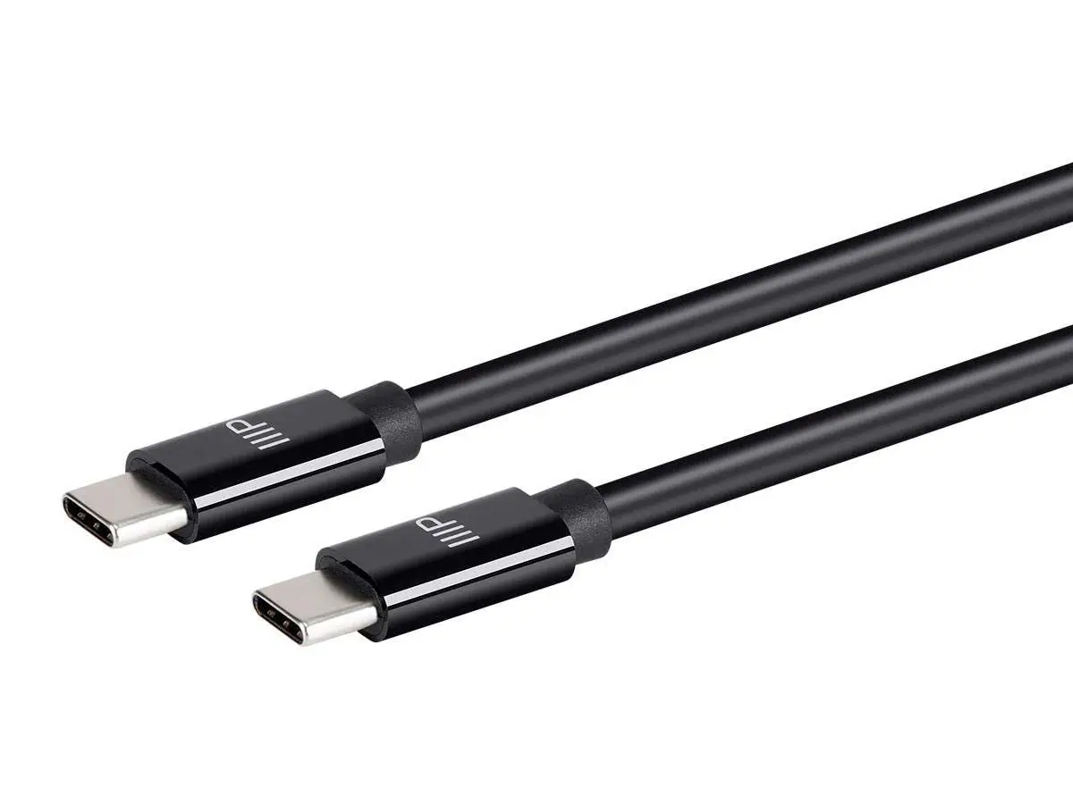 Monoprice Charge and Sync Type-C to Type-C Cable - 6 Feet - Black, USB 2.0, TPE Jacket, Up to 5A/100W