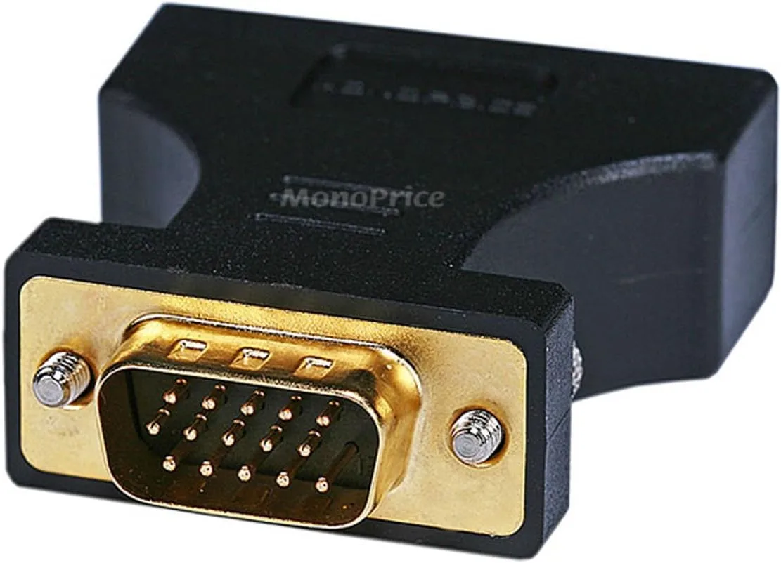 Monoprice 102397 HD15 (VGA) Male to DVI-A Female Adapter, Gold Plated