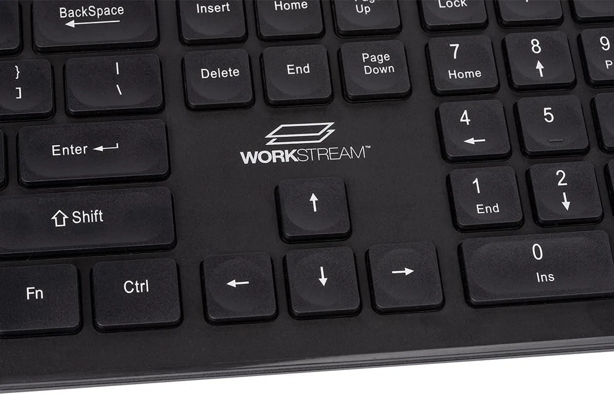 Monoprice Low-Profile Spill-Resistant Silent Keyboard – Membrane Water-Resistant Coating 10 Million Keystrokes