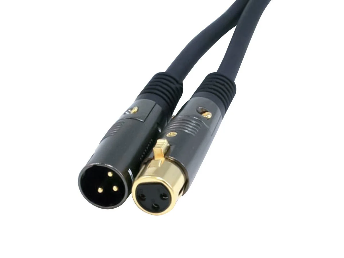 Monoprice XLR Male to XLR Female Cable - 15 Feet - Black, 16AWG, Gold Plated
