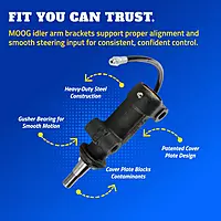 MOOG Front Radius Arm Bushing Kit - Heavy Duty Arm Mount - Idler Bracket & Steering Gear Idler - Wear Resistant Replacement Steering Bracket