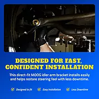 MOOG Front Radius Arm Bushing Kit - Heavy Duty Arm Mount - Idler Bracket & Steering Gear Idler - Wear Resistant Replacement Steering Bracket