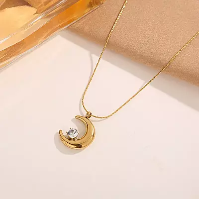 Moon & Star Gold Necklace