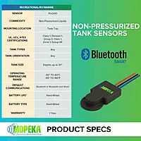 Mopeka Pro200 - Bluetooth & Wired Ultrasonic Sensor for Non-Pressurized Tanks