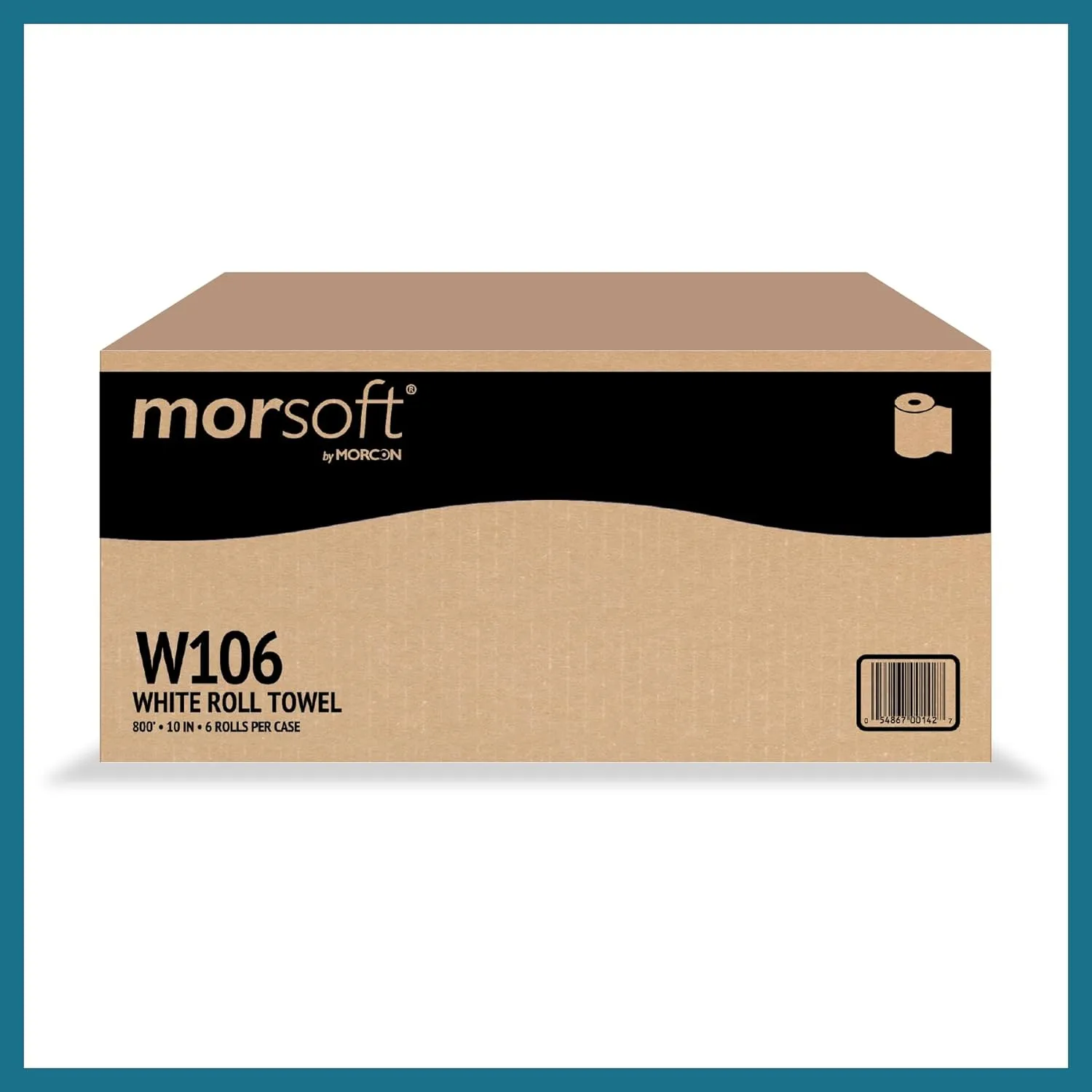 Morsoft by Morcon W106 Paper Towel Dispenser Refill, 10 Inch Roll, White, 100% Recycled Fiber, 10 x 800ft, 6 Rolls