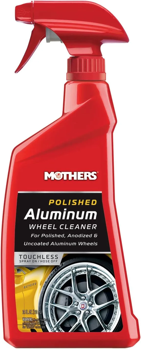 Mothers Polished Aluminum Wheel Cleaner, 24 oz. — Safely Cleans Uncoated Polished Aluminum & Anodized Wheels (06024)