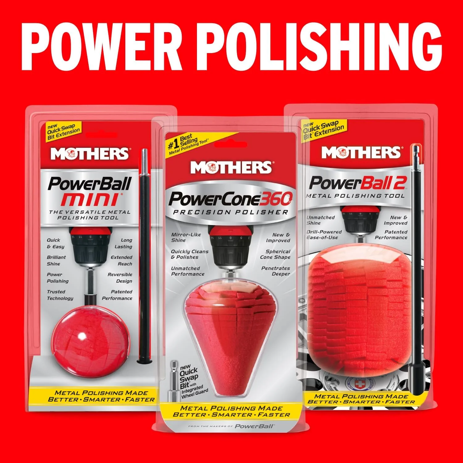 Mothers 05146 PowerCone 360 Metal Polishing Tool Single Unit