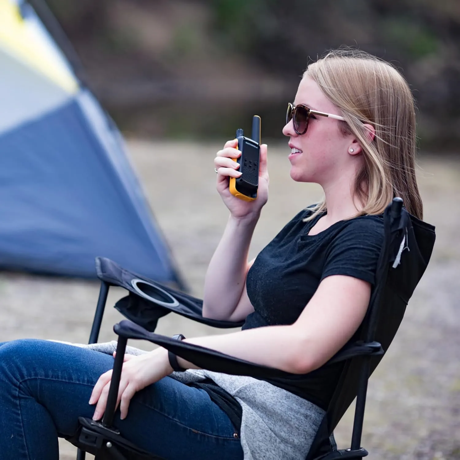 Motorola Solutions Talkabout T475 Extreme Two-Way Radio Black W/Yellow Rechargeable Two Pack