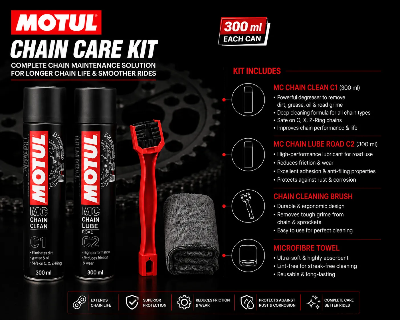 MOTUL CHAIN CARE KIT 300ML
