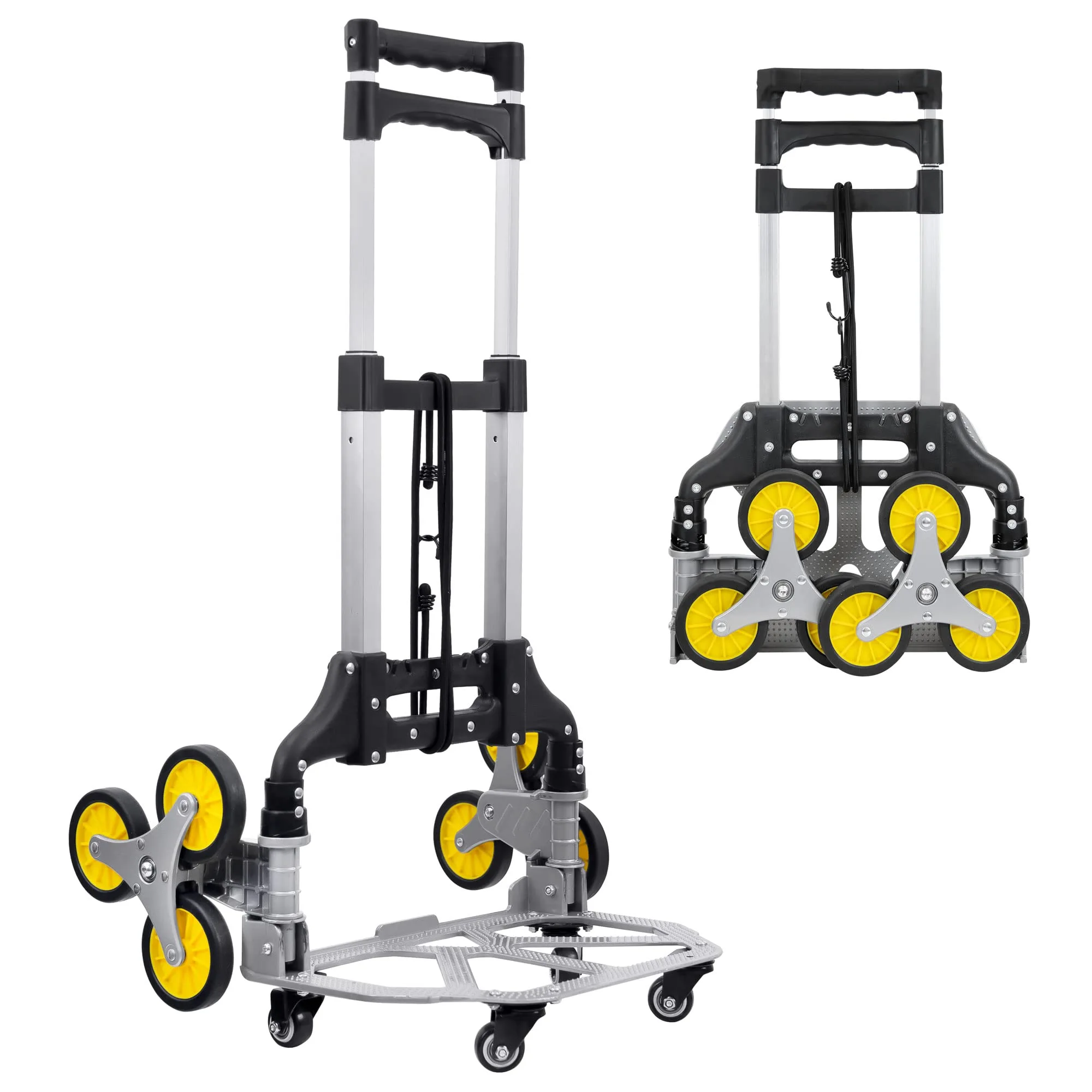 Mount-It! Stair Climber Dolly, 3 Wheel Stair Climbing Hand Truck with Folding and Telescoping Handle